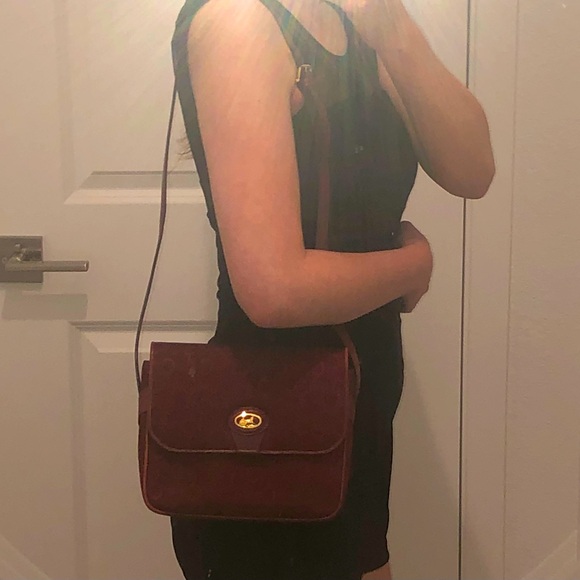 Vintage Celine Shoulder Bag Horse carriage logo box bag burgundy - Picture 16 of 16